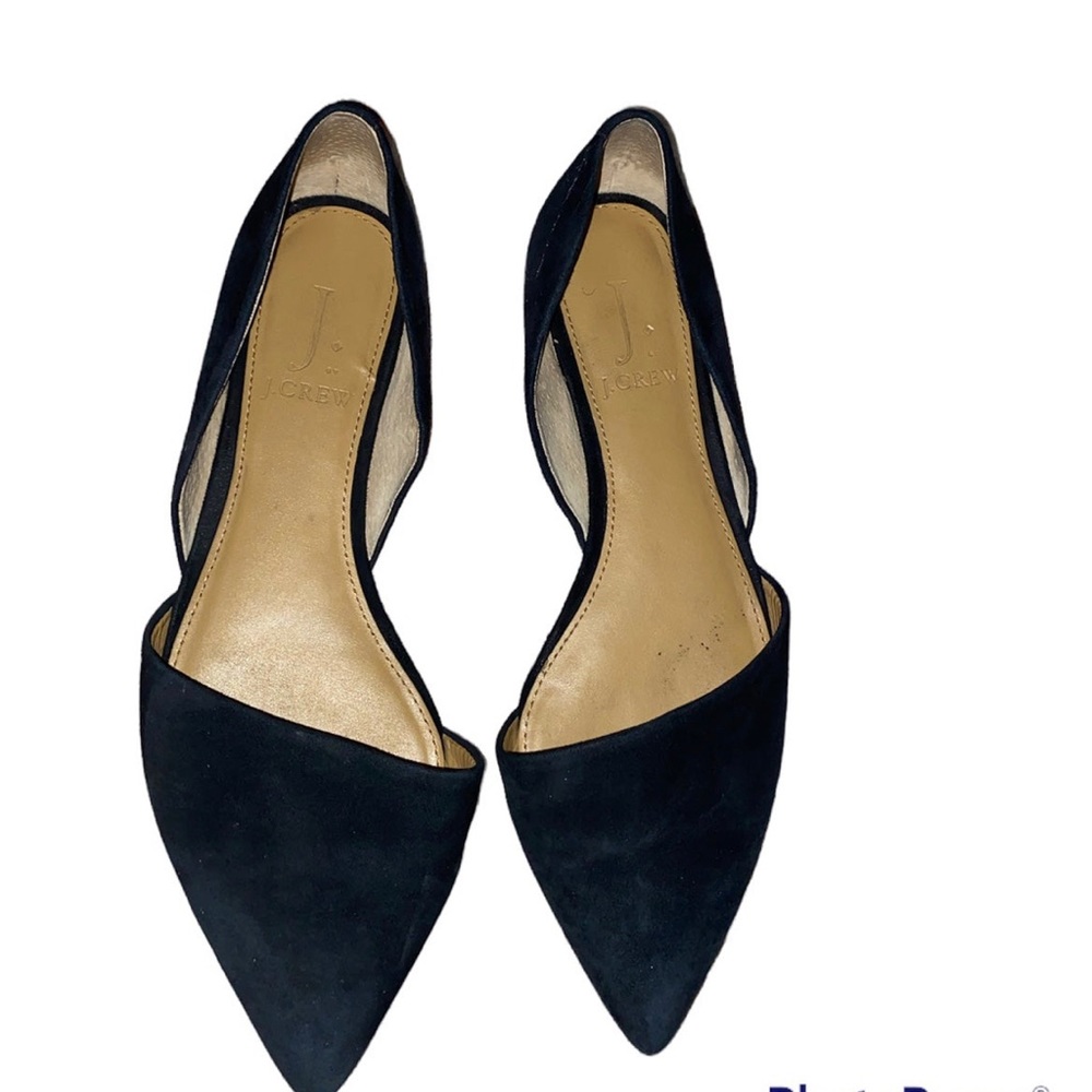 J. Crew Zoe D’orsay Black Pointed Flats 7.5